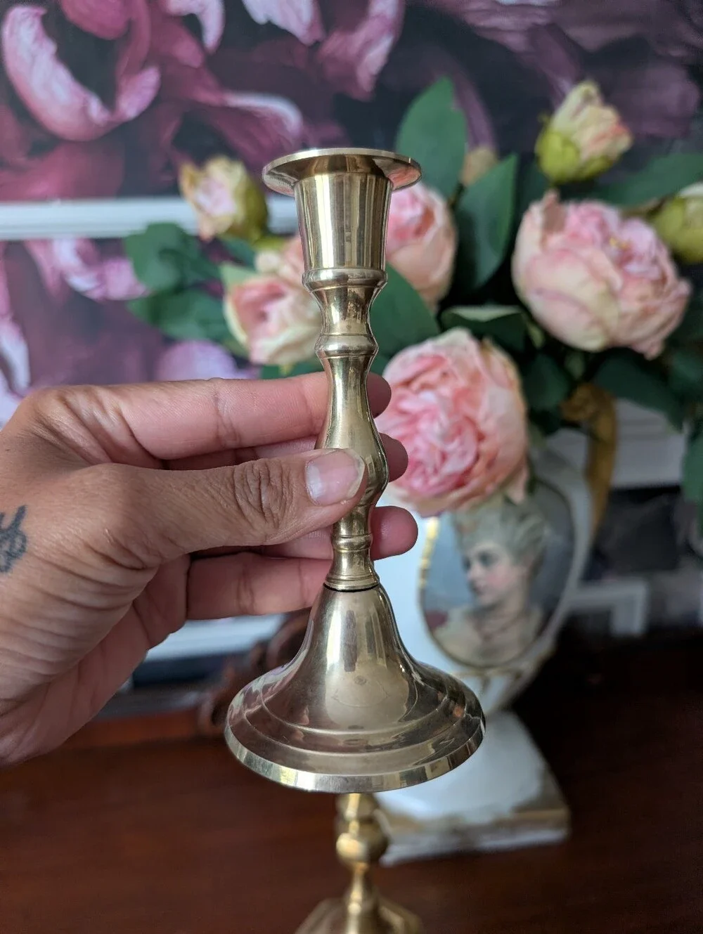 Vintage, mismatched, Solid Brass Classic Design Candle holders, Made in India